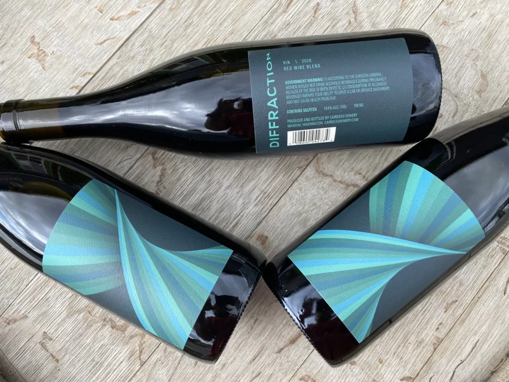 Three bottles of Diffraction Red Wine Blend